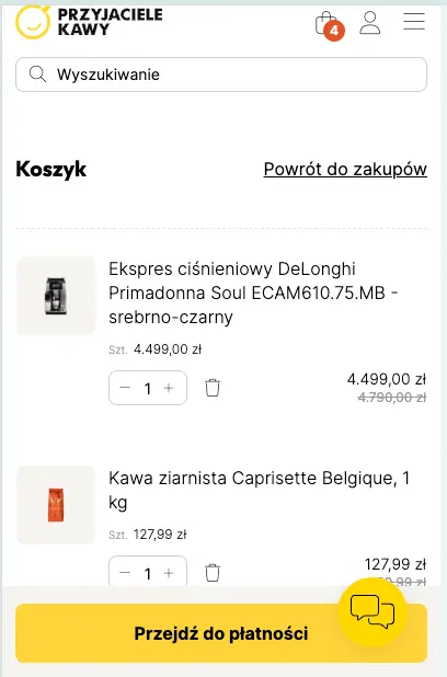 Przyjaciele Kawy - koszyk zakupowy