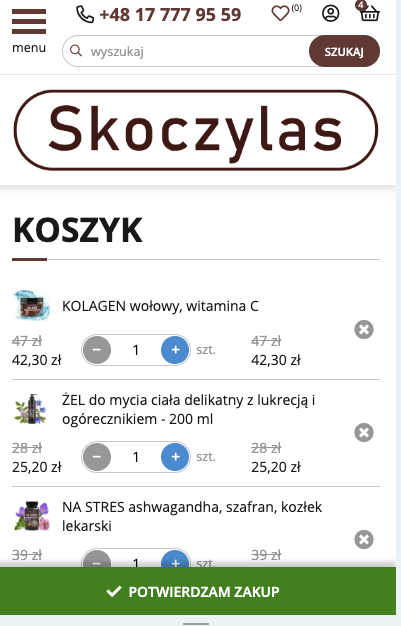 Skoczylas - koszyk zakupowy